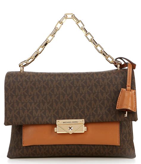 brown michael kors bag with gold chain|michael kors brown totes.